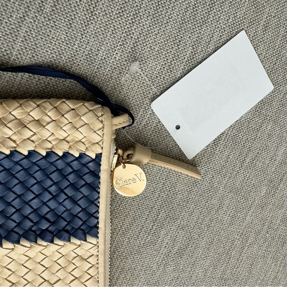 NWT Clare V Foldover Clutch with Tabs in Racing Stripes - Picture 3 of 9
